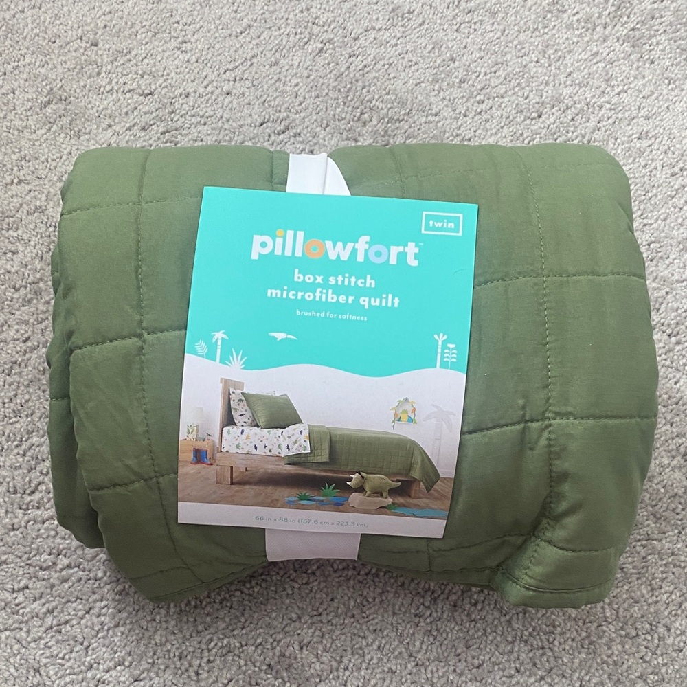 Pillowfort Olive Green Microfiber Quilt
